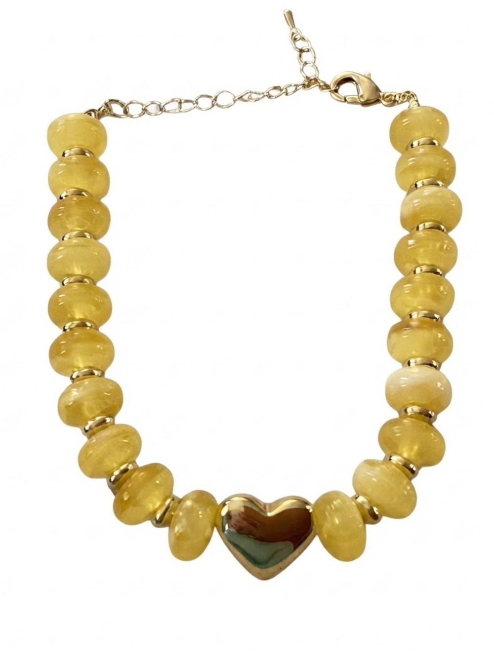 Boho Style Beaded Yellow/Gold Heart Adjustable Bracelet (NWT) - Picture 10 of 12
